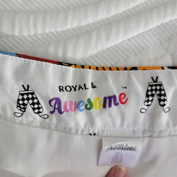 Royal & Awesome Womens Partoon Golf Skort Loud Cartoon Comics Side Zip Size 14 - Picture 11 of 14